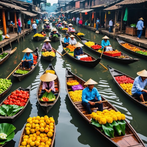 Quelles croisières permettent de visiter les marchés flottants en Asie du Sud-Est?